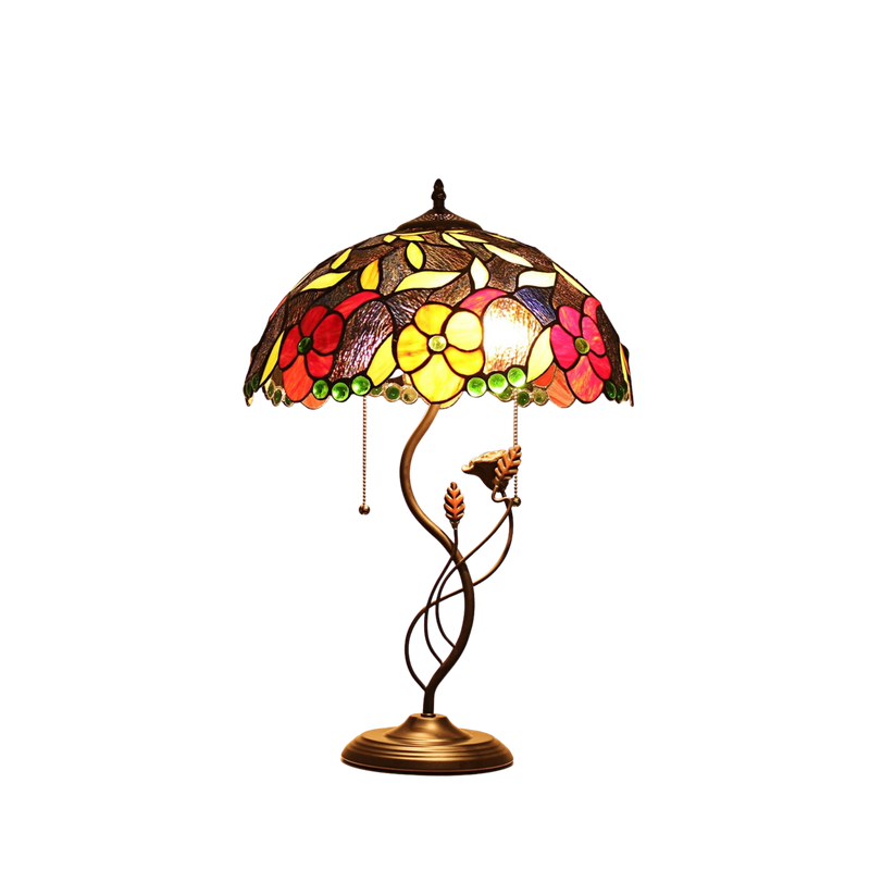 24-inch Tiffany Like Table Lamp Mariebelle Floral by Chloe Lighting