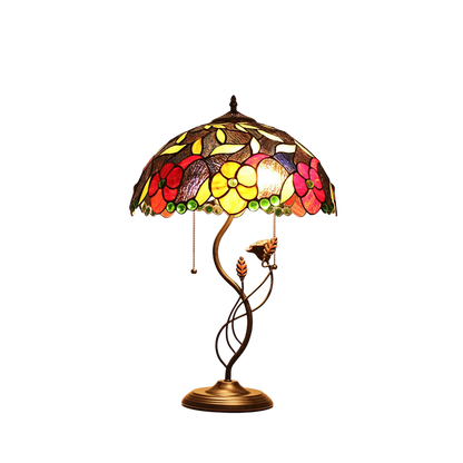 24-inch Tiffany Like Table Lamp Mariebelle Floral by Chloe Lighting