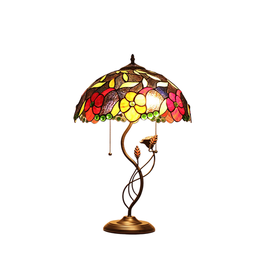 24-inch Tiffany Like Table Lamp Mariebelle Floral by Chloe Lighting
