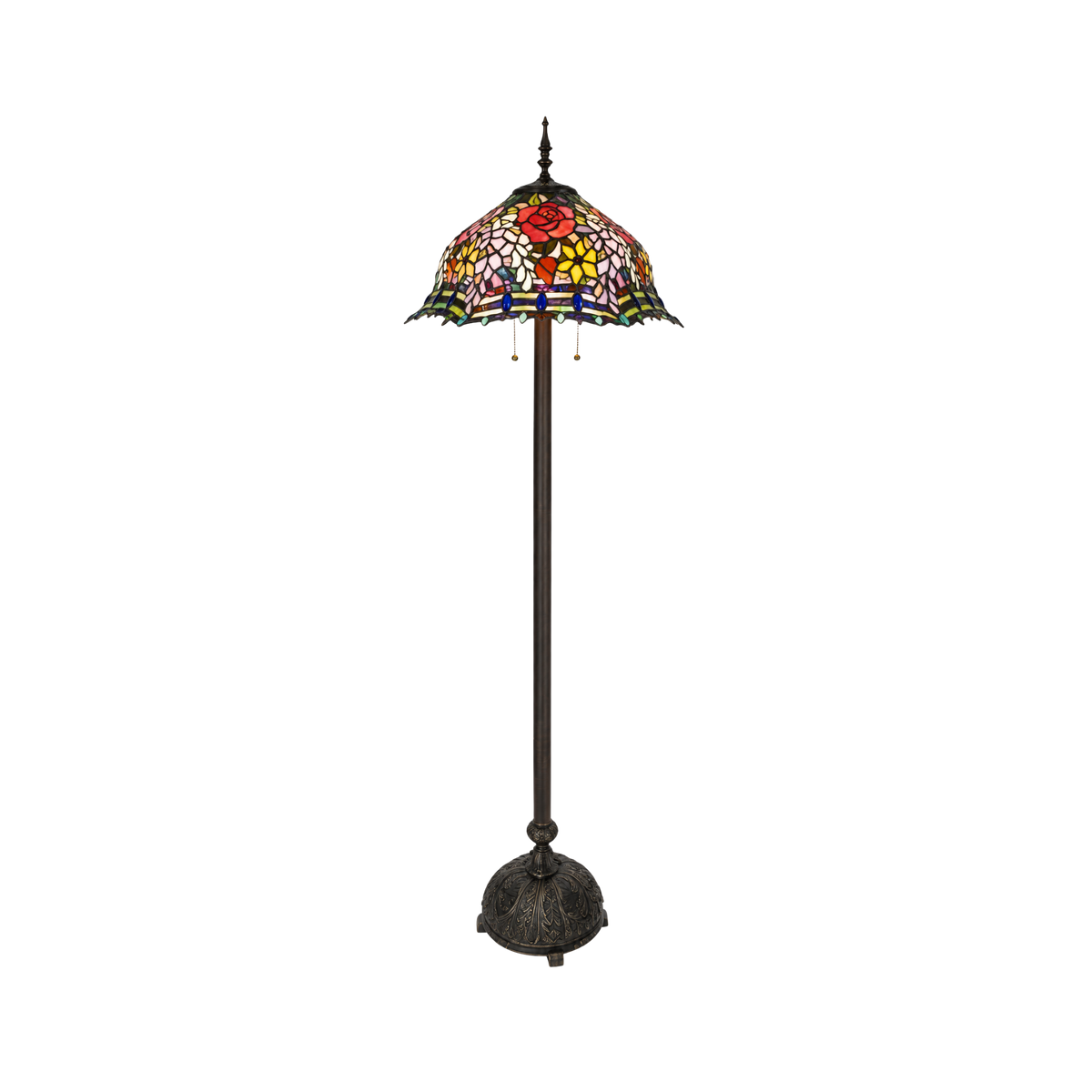 61-inch Tiffany Type Floor Lamp Carrell Roses by Chloe Lighting
