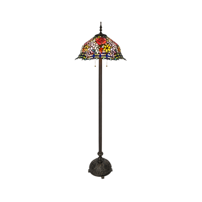 61-inch Tiffany Type Floor Lamp Carrell Roses by Chloe Lighting