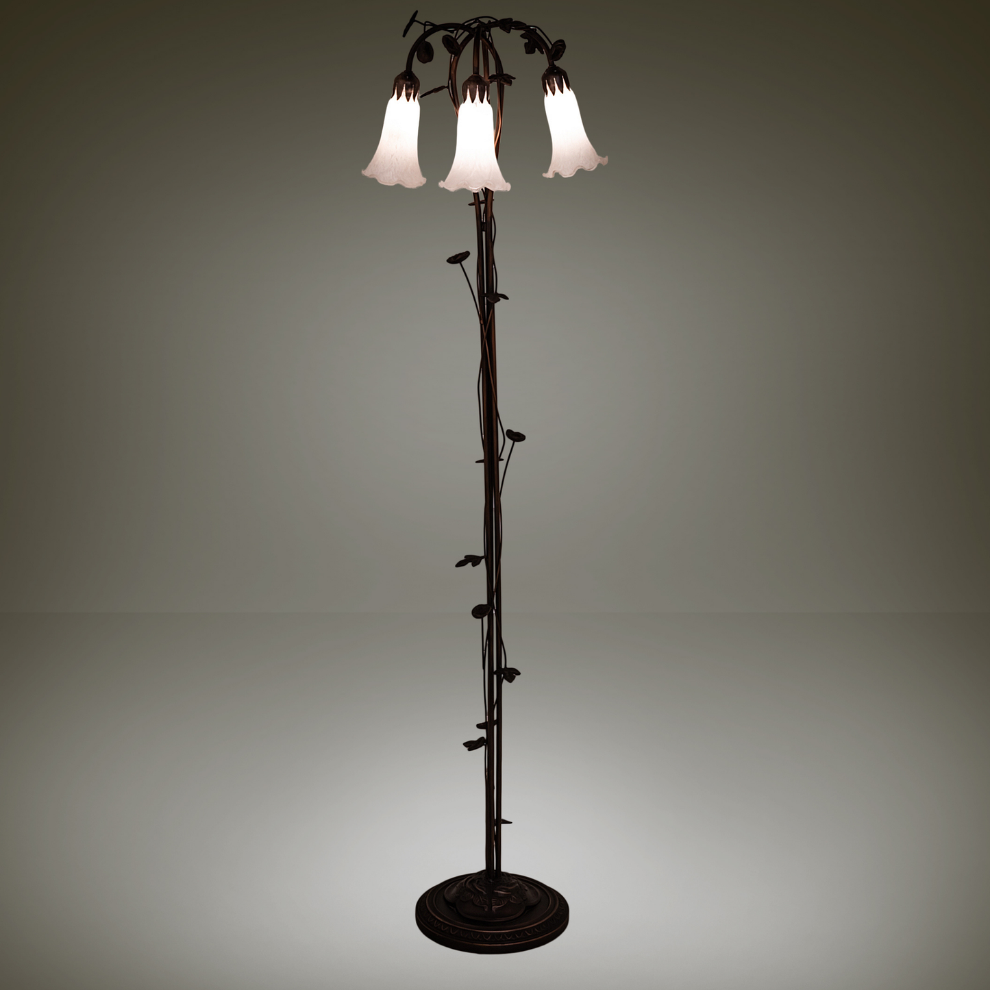 58-inch Tiffany Floor Lamp White Pond Lily by Meyda Lighting