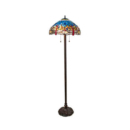 61-inch Tiffany Floor Lamp Dragonfly Hanginghead Design by Meyda Lighting