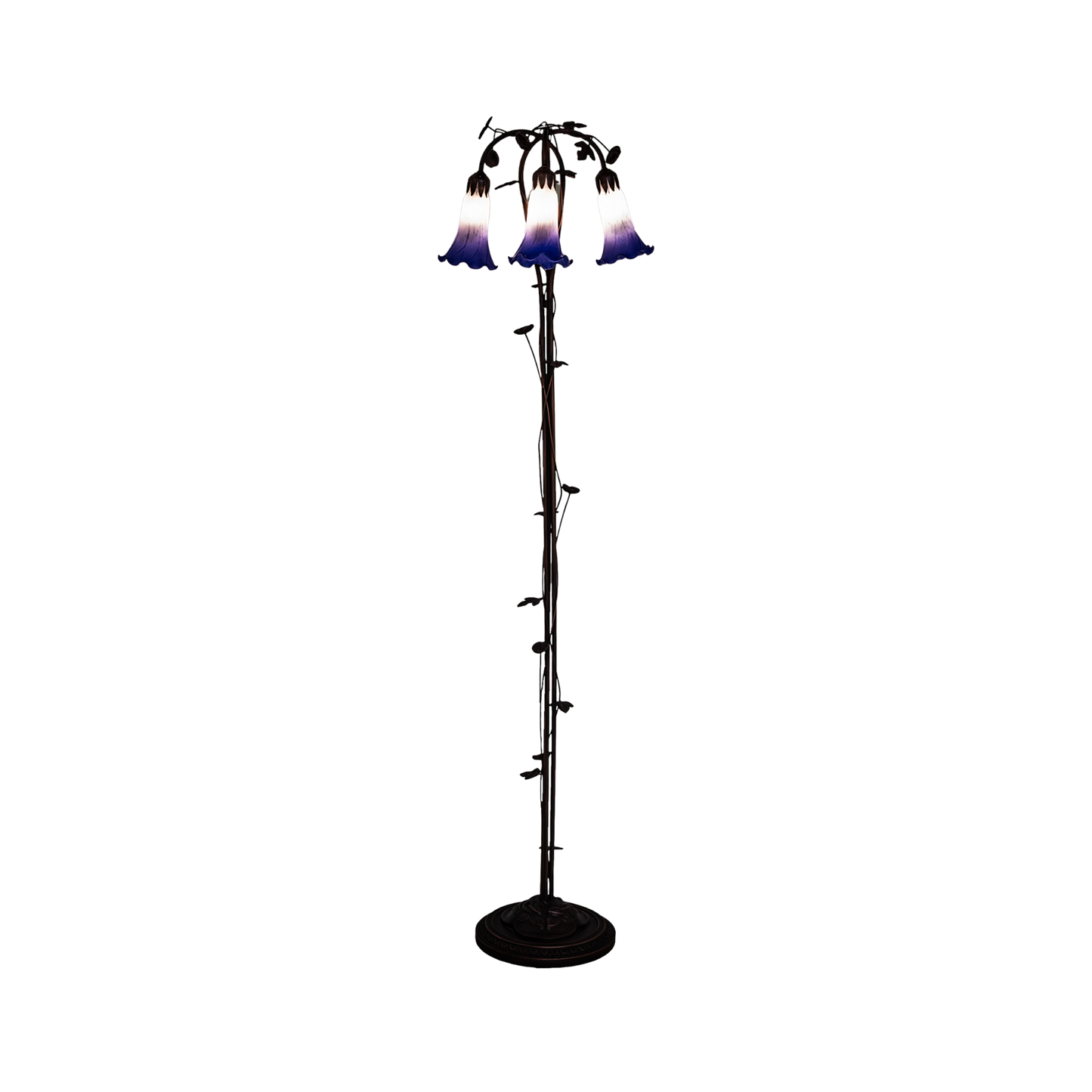58-inch Tiffany Floor Lamp Blue White Pond Lily by Meyda Lighting